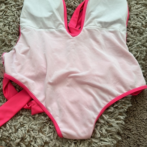 COPY - Neon Pink Plunge Swimsuit with Adjustable Tie - Picture 7 of 9